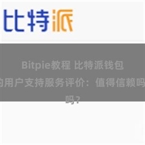 Bitpie教程 比特派钱包的用户支持服务评价：值得信赖吗？